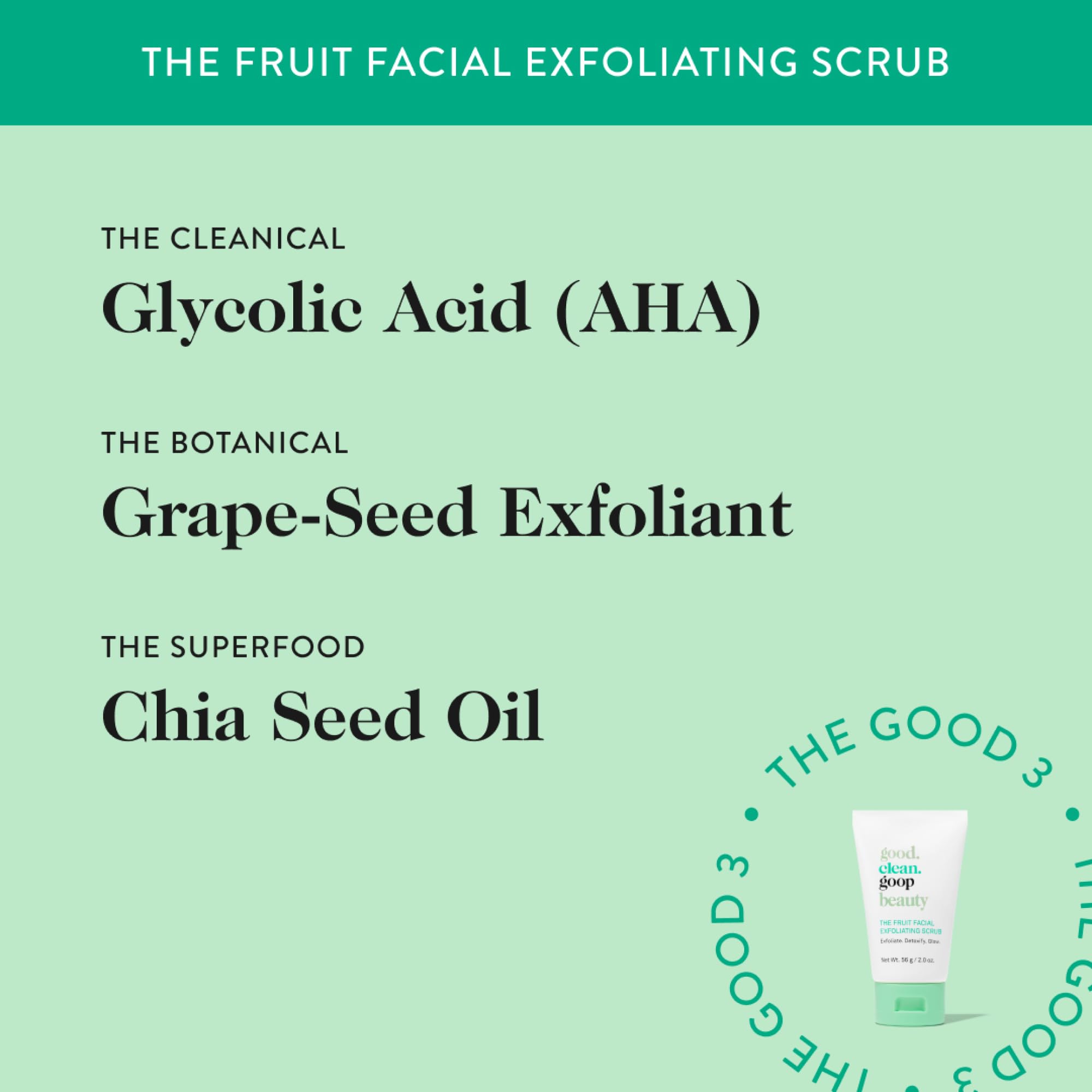 good.clean.goop exfoliante-frutal aceite-chia mantiene la barrera de la piel