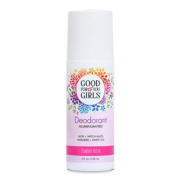 Good For You Girls aluminum-free deodorant soft powder bottle for kids and teens.