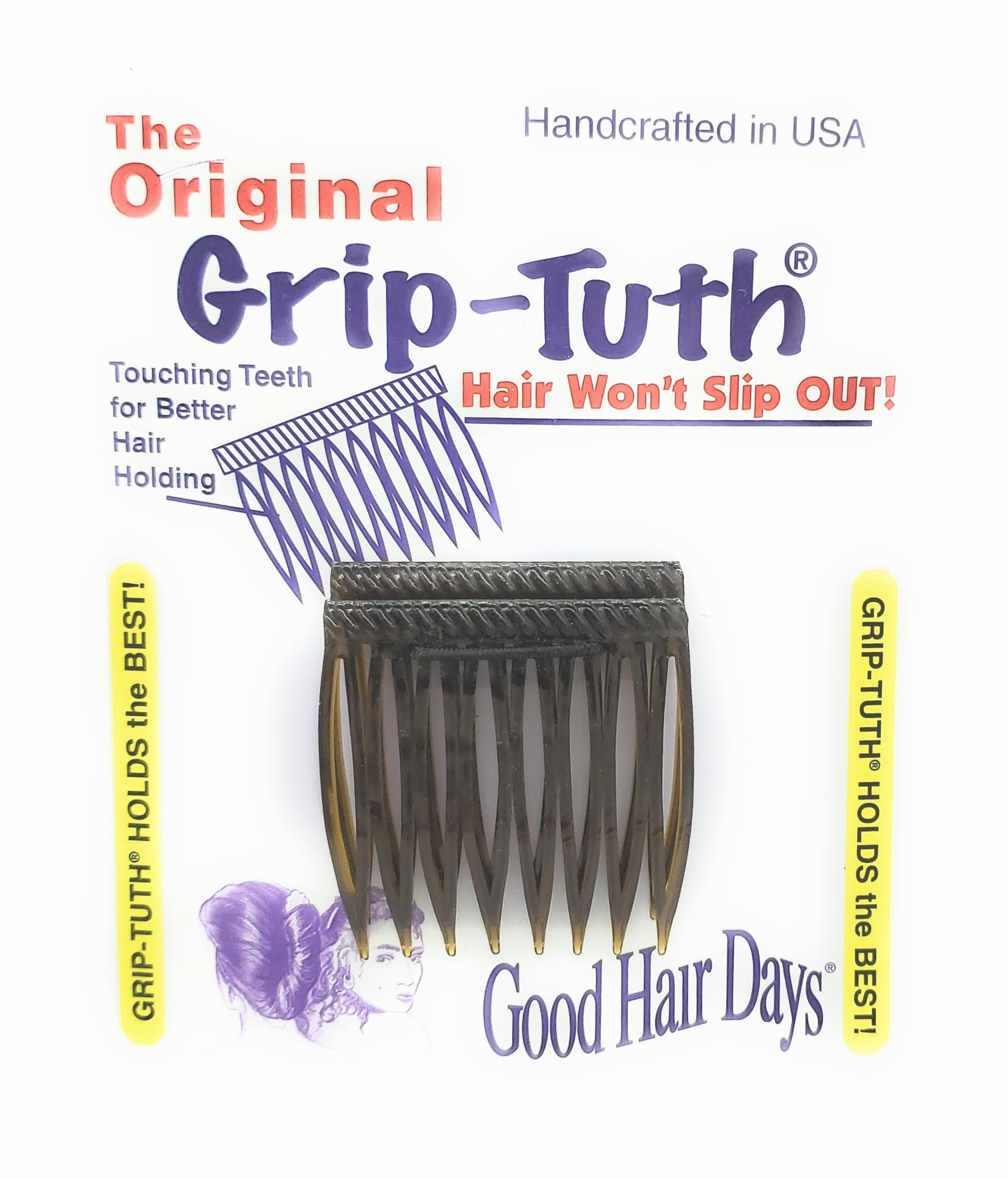 Good Hair Days Grip-Tuth: dientes que sujetan con suavidad para un peinado seguro.