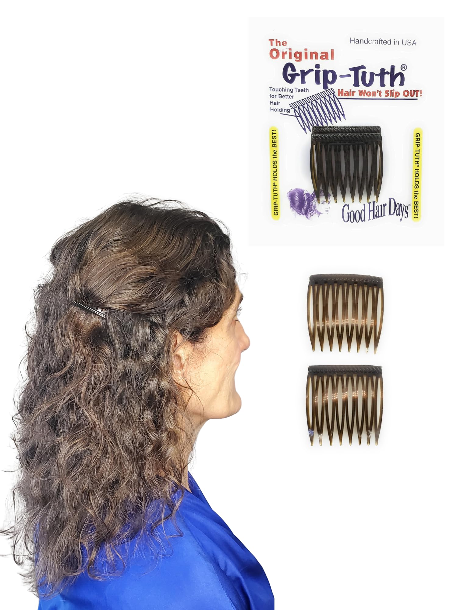 Good Hair Days Grip-Tuth: peine lateral tortuga para sujetar el cabello todo el día.