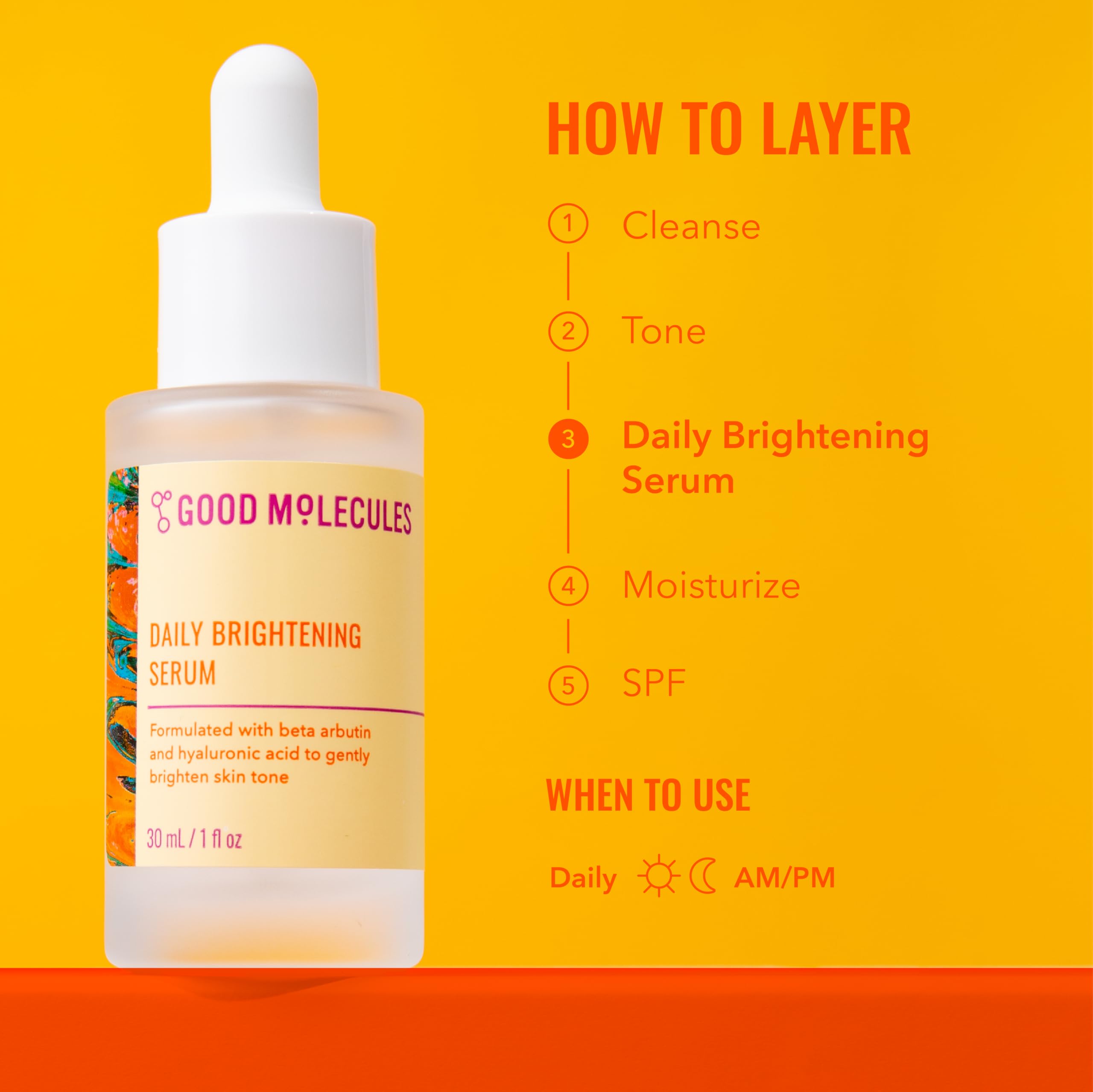 Good Molecules Daily Brightening Serum, textura ligera que se absorbe rápidamente