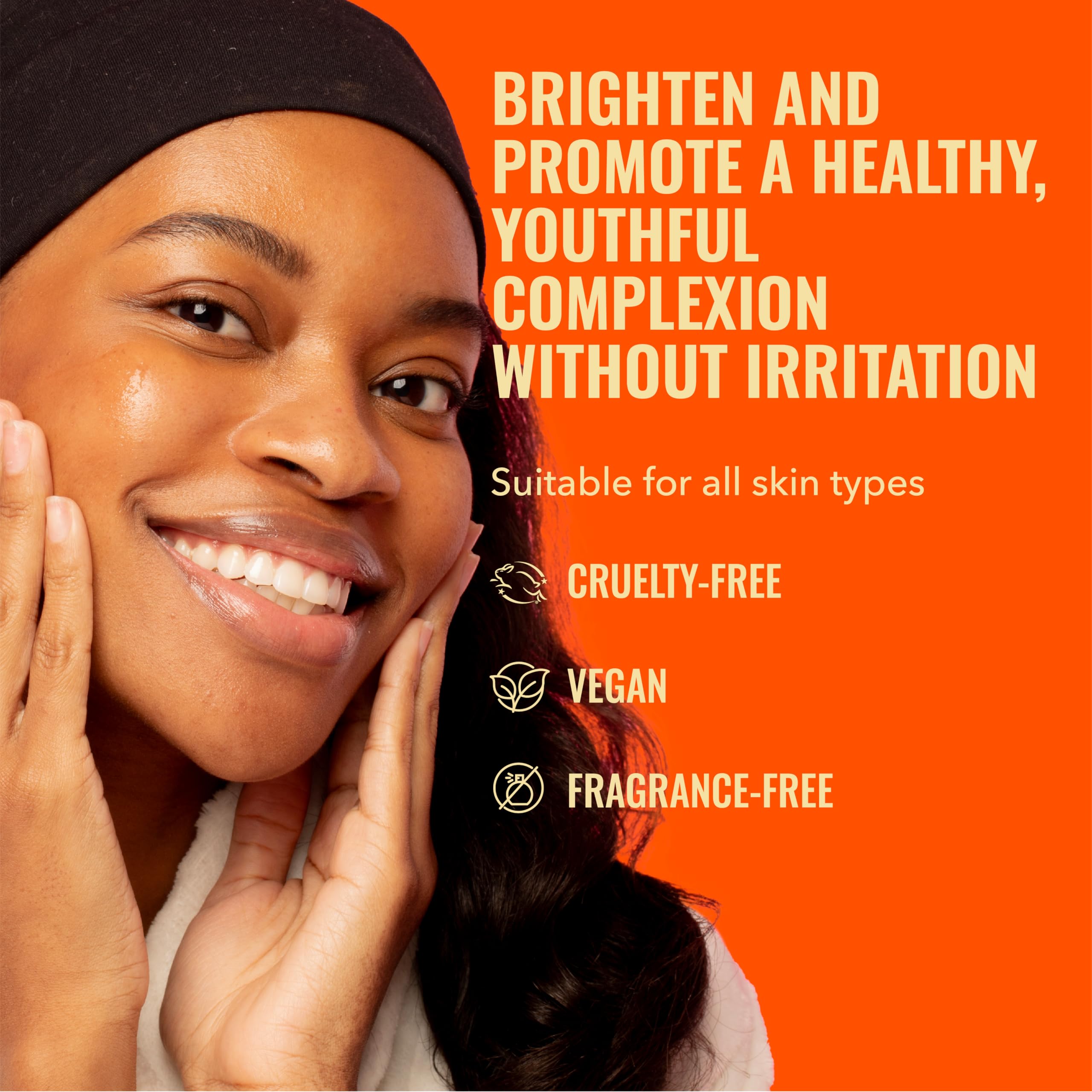 Good Molecules Daily Brightening Serum, aplicación en manos, textura ligera para uso diario