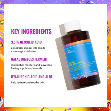 Closeup of the Good Molecules toner label highlights pH 4.2 and vegan formula.