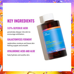 Closeup of the Good Molecules toner label highlights pH 4.2 and vegan formula.