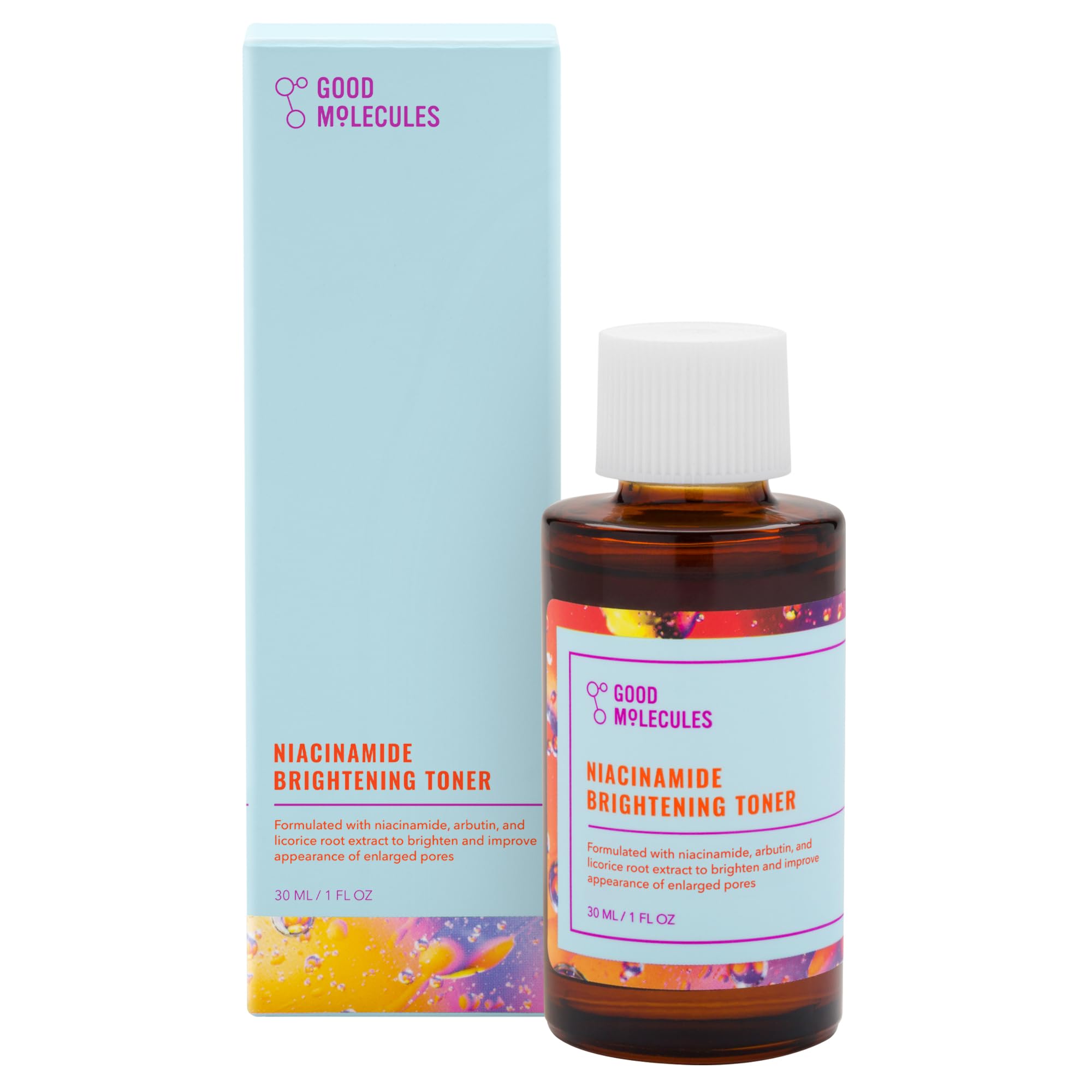 Good Molecules Niacinamida Iluminador: botella centrada para balancear tono de piel.