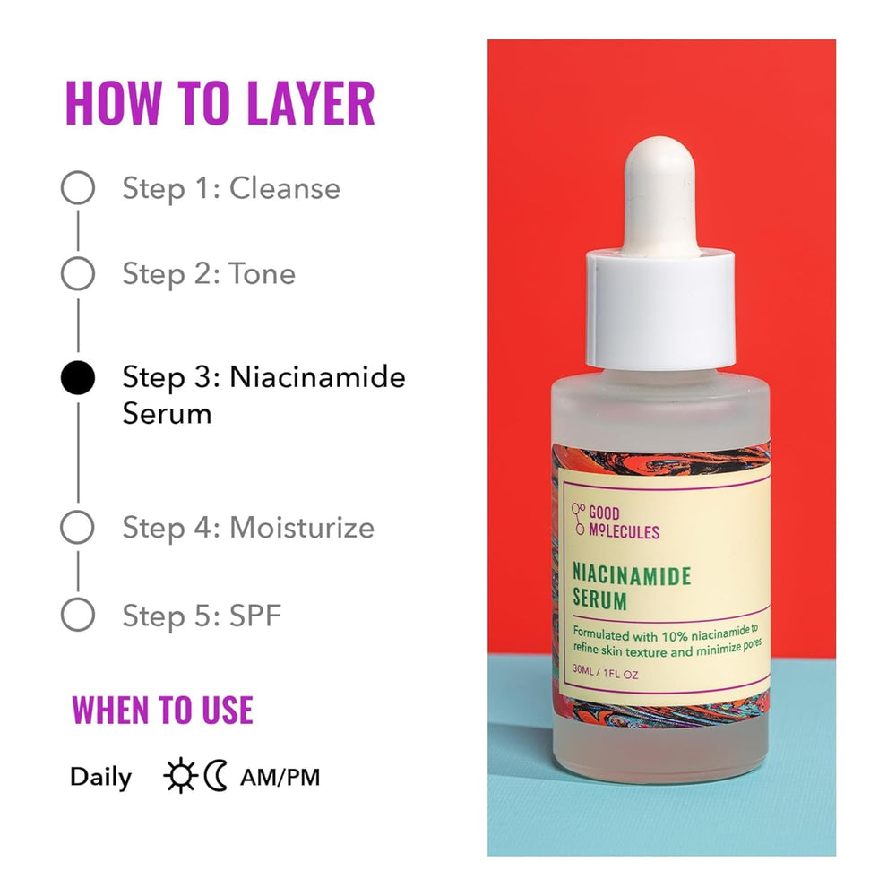 Good Molecules Niacinamide Serum Pack 2: aplicación mañana y noche para conveniencia