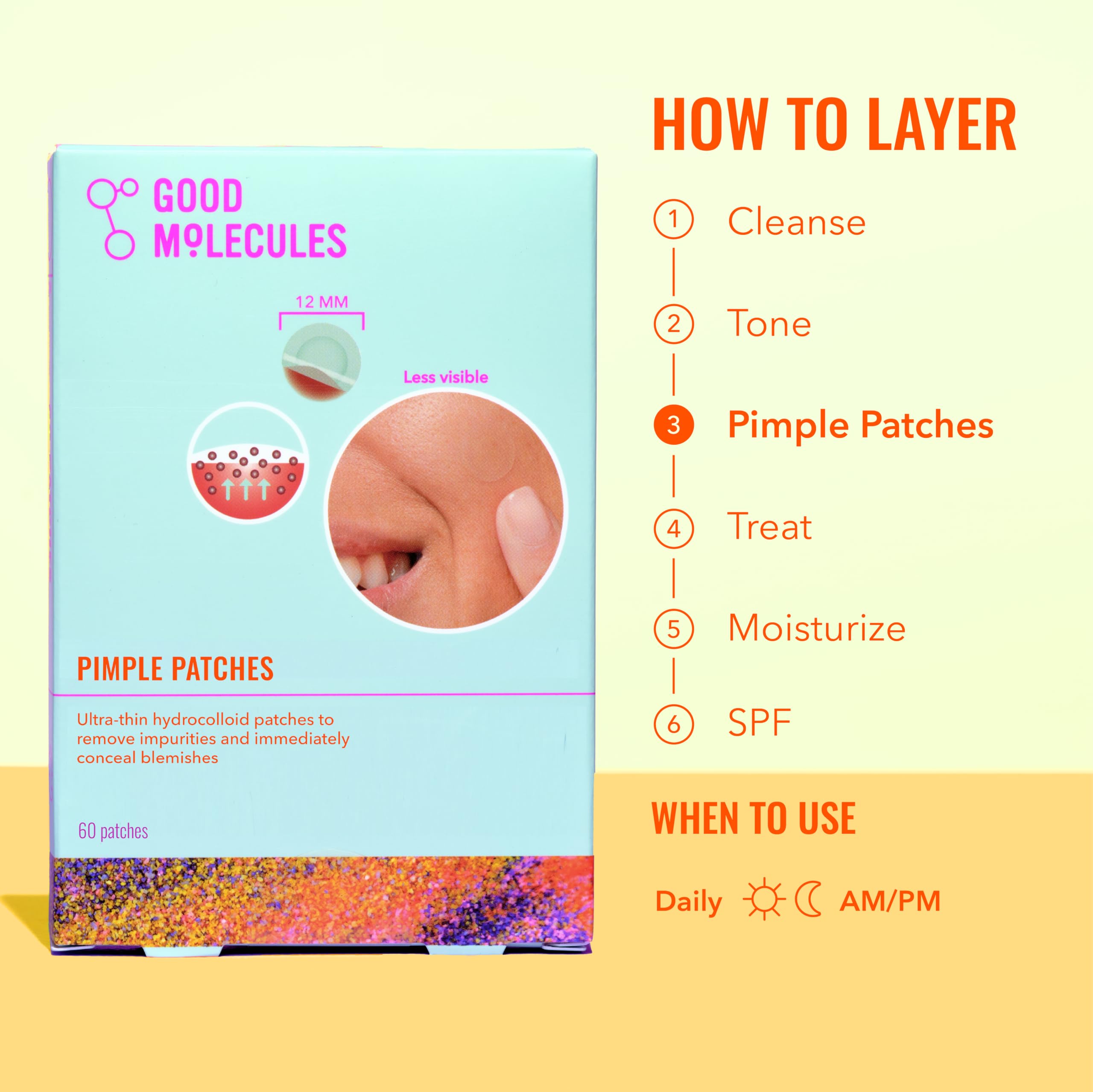 parches good molecules compatibles con maquillaje para uso diario.