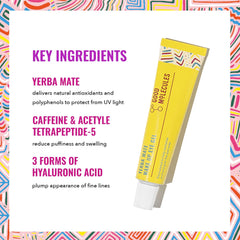 Good Molecules Yerba Mate Wake Up Eye Gel aplicación suave alrededor del contorno ocular.