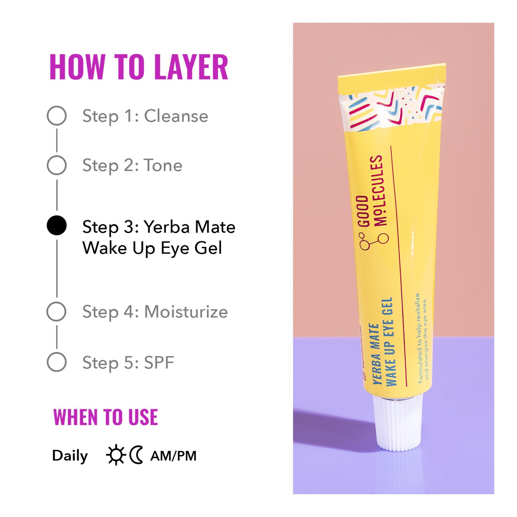 Good Molecules Yerba Mate Wake Up Eye Gel ingredientes yerba mate para cuidado suave.
