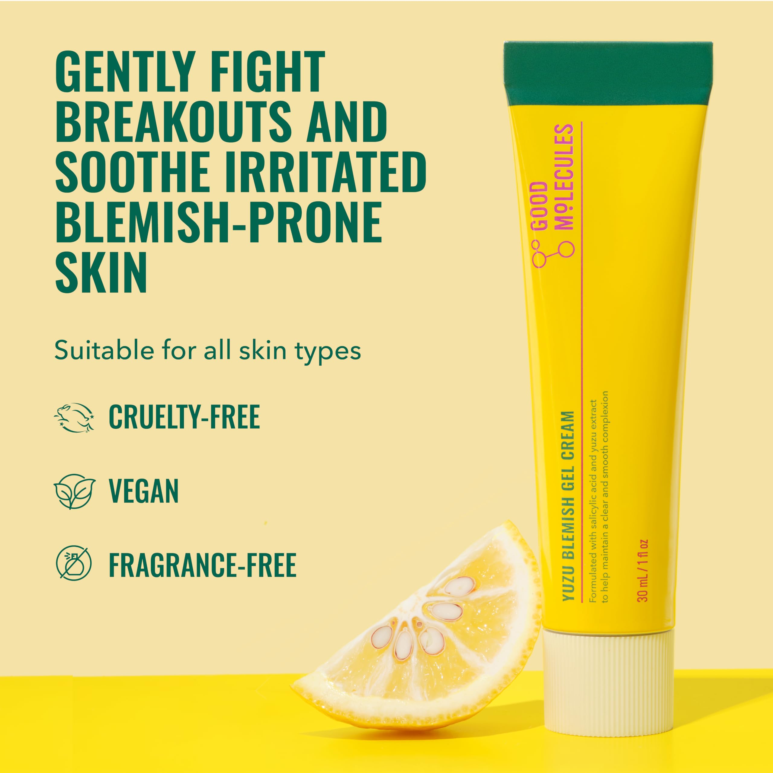 Good Molecules Yuzu Gel Crema para imperfecciones, aplicación matutina
