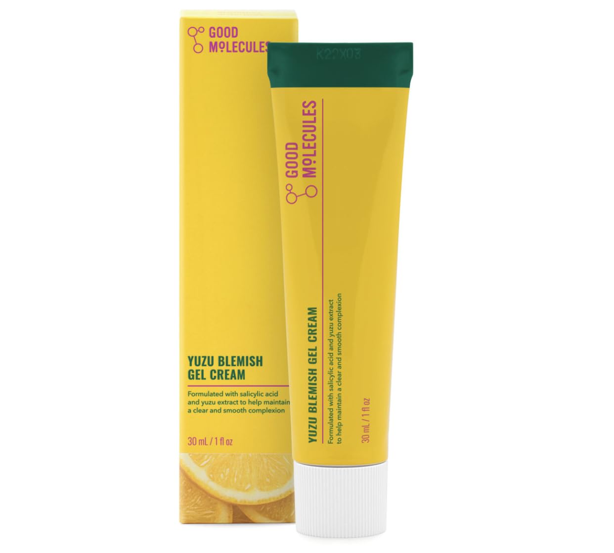 Good Molecules Yuzu Gel Crema para imperfecciones en bote, hidratación ligera para piel sensible