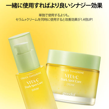 GOODAL Green Tangerine Vita C ampoule — peau lumineuse après usage régulier.