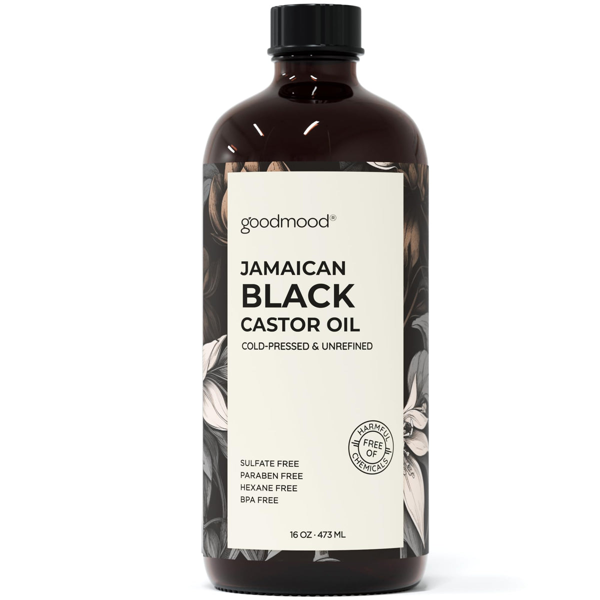GOODMOOD Aceite de ricino jamaicano negro en botella, nutrición capilar.