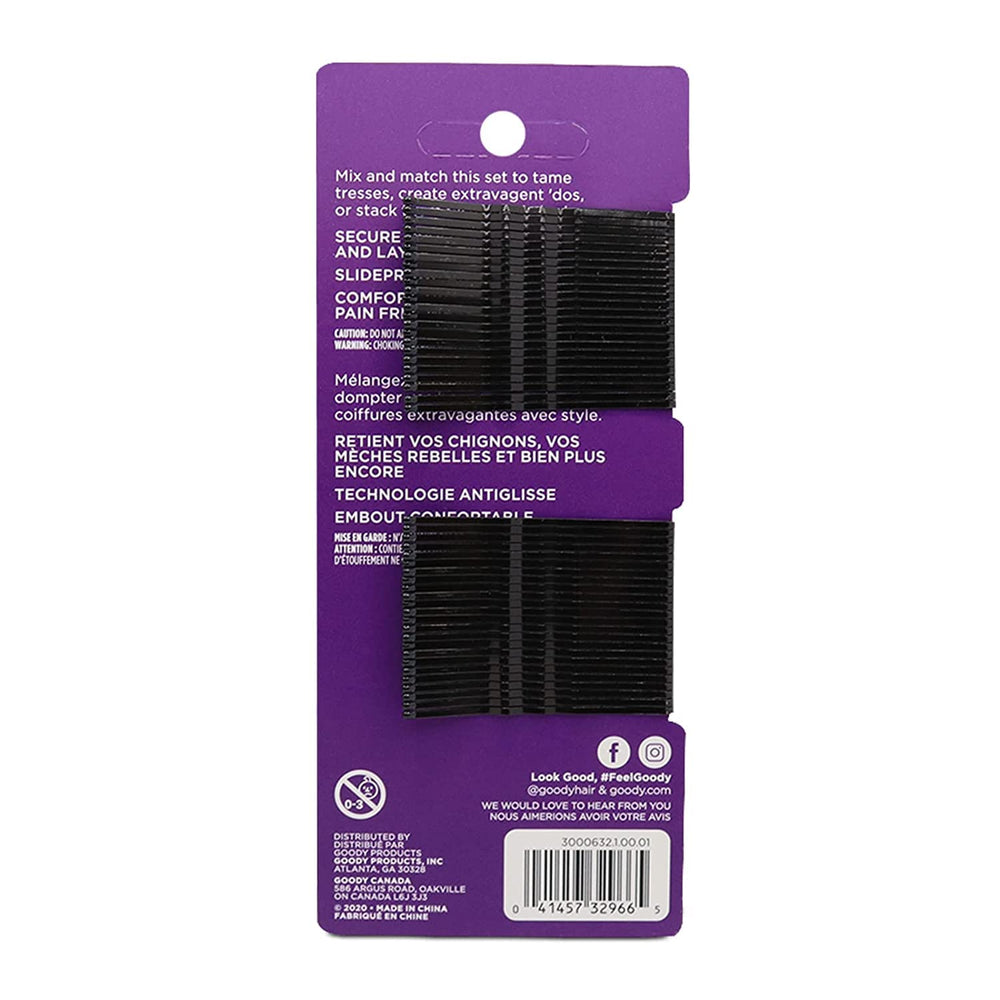 Goody Bobby Pin, caja de 48 unidades negras, lista para peinados.