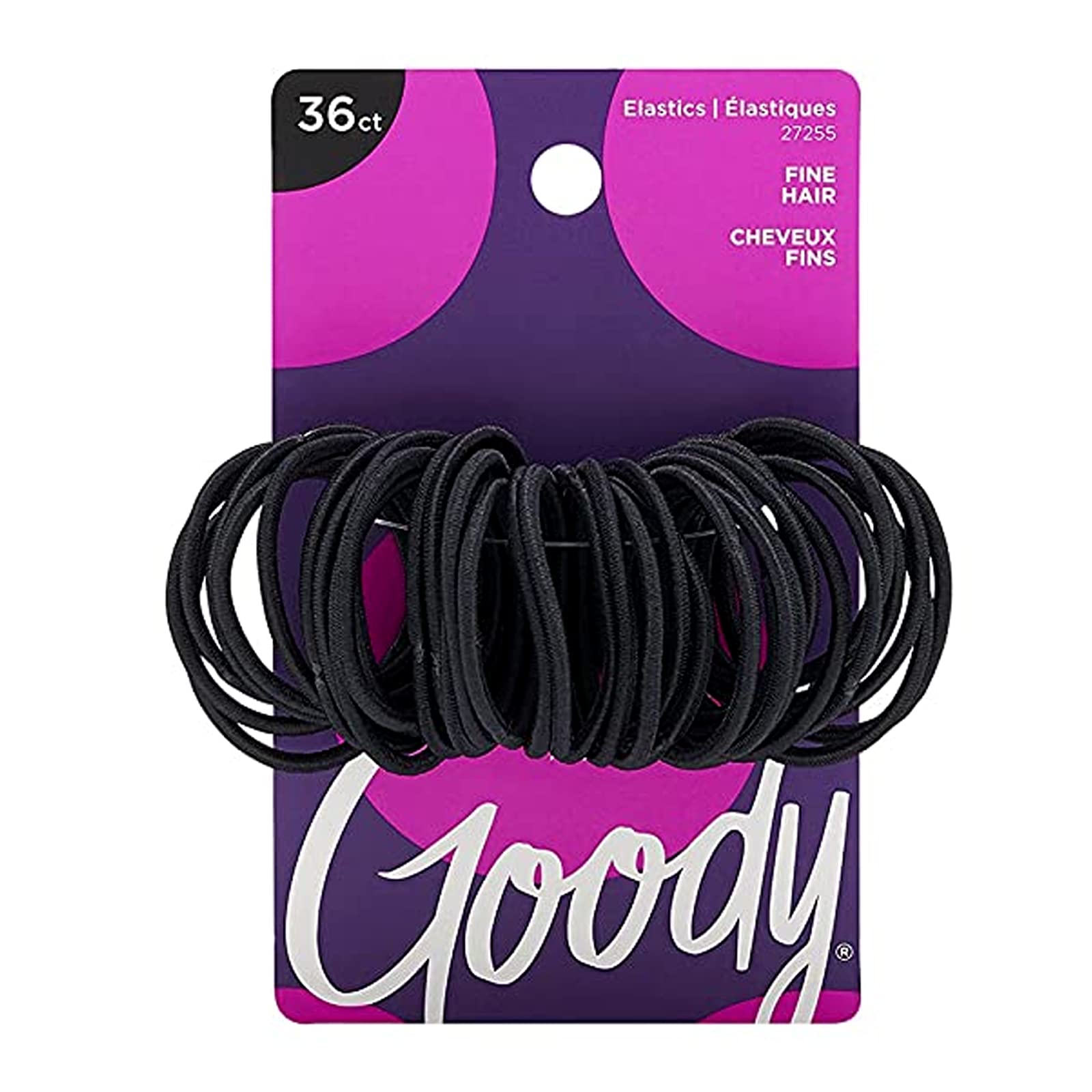 Goody Ouchless elásticos para pelo negro, sujeción suave todo el día.