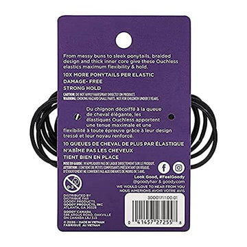 Goody Ouchless elásticos para pelo negro, cola de caballo segura y cómoda.