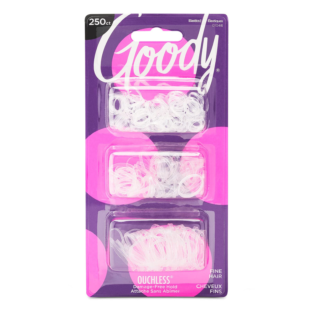 Goody Ouchless Polyband elásticos claros para uso diario sin tirar