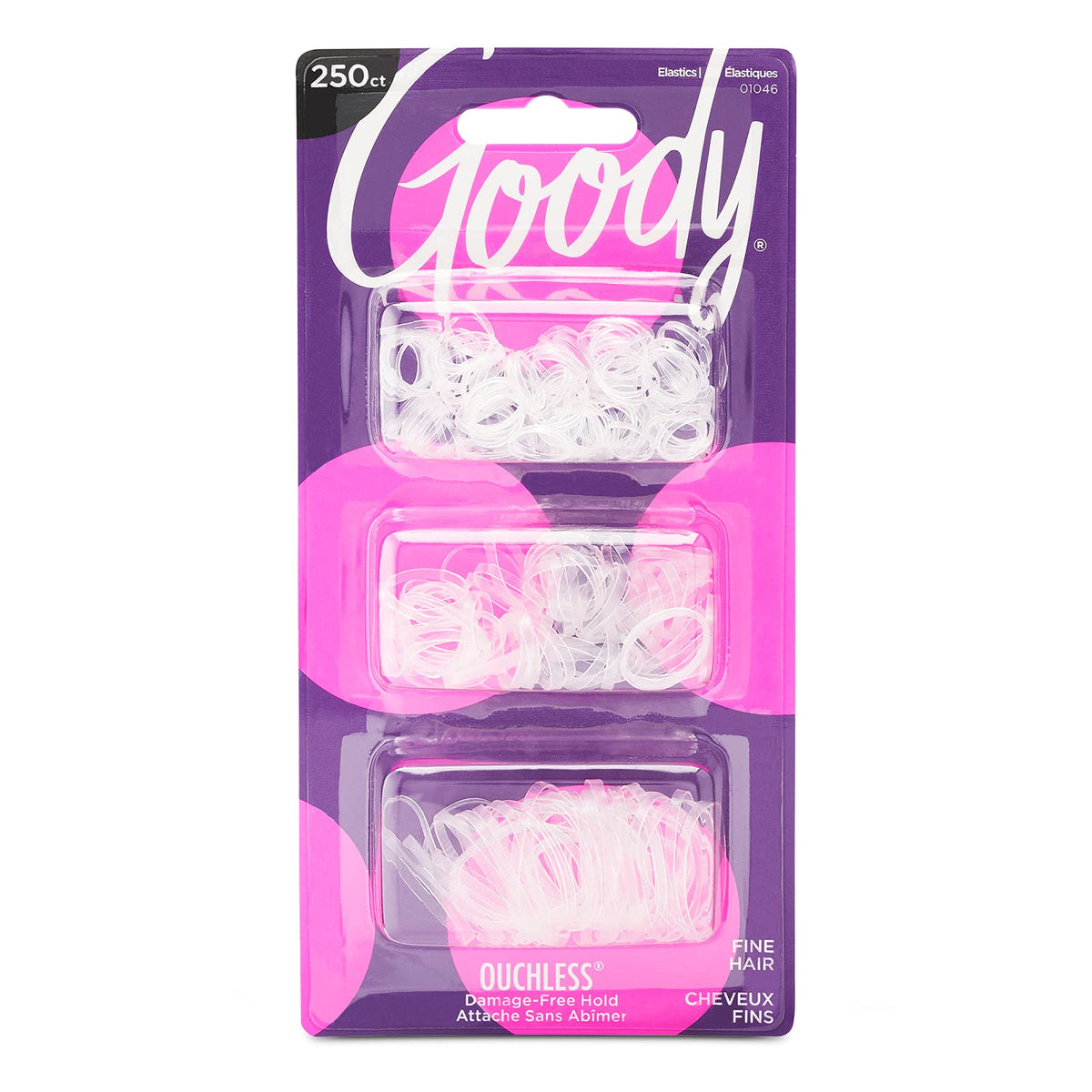Goody Ouchless Polyband elásticos claros para uso diario sin tirar