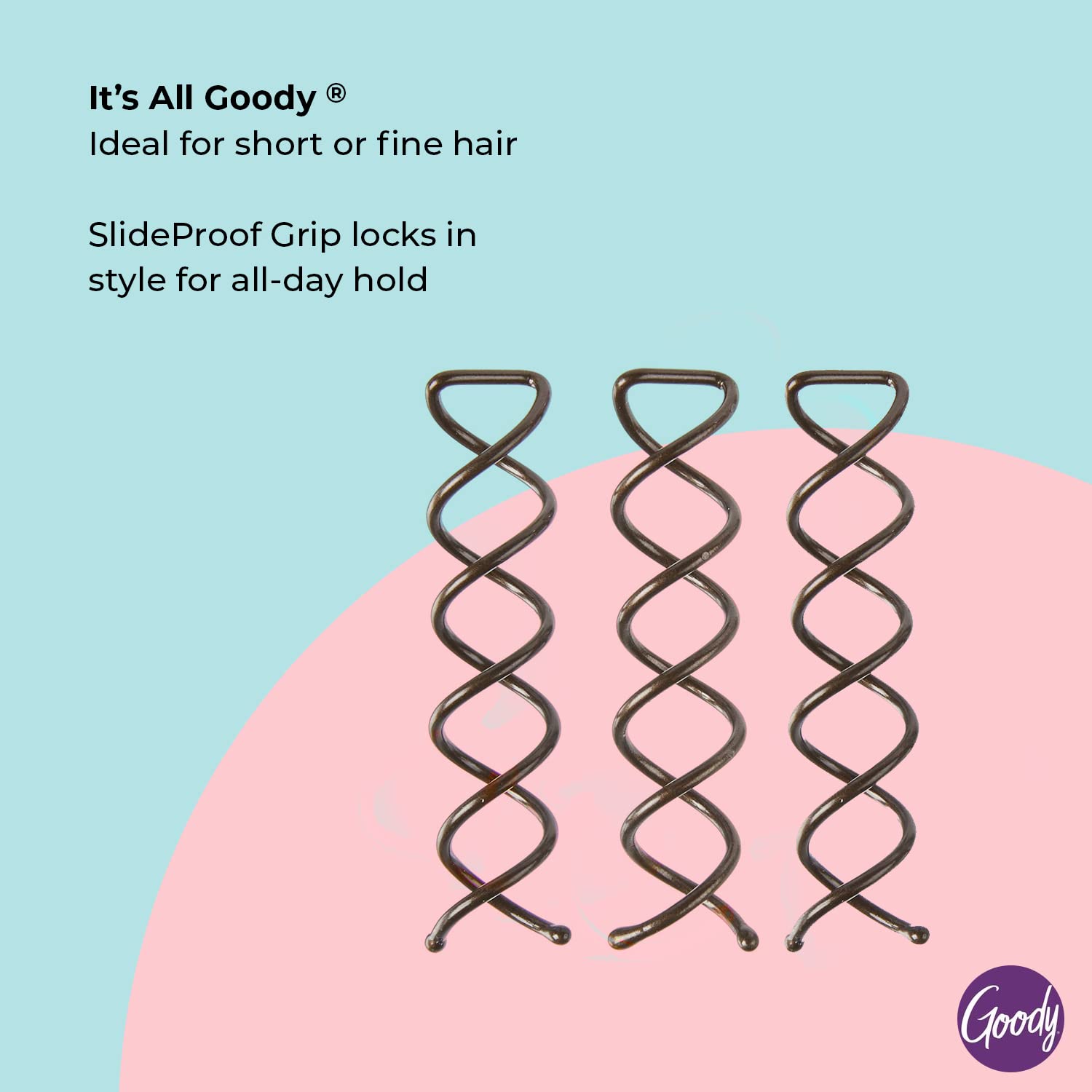 Goody pasador espiral mini giro parcial para recogidos casuales