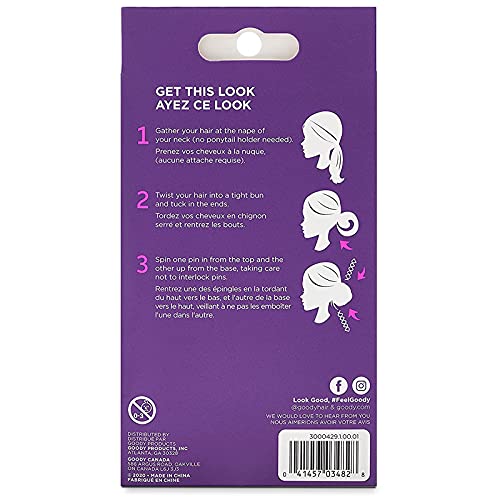 Goody pasador espiral mini, nudo superior elegante