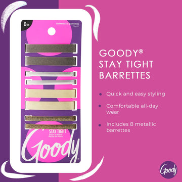 Diseño antideslizante de Goody Stay Tight que mantiene el peinado durante todo el día.
