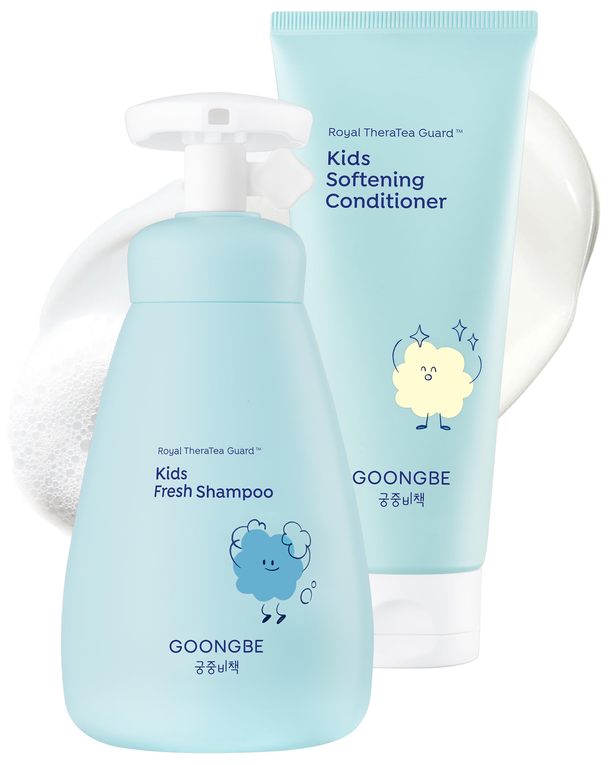 GOONGBE champú para niños sin silicona y pH bajo, limpieza suave.