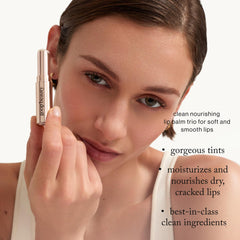 goop Balsamo labial Trio tono granate con color sutil.