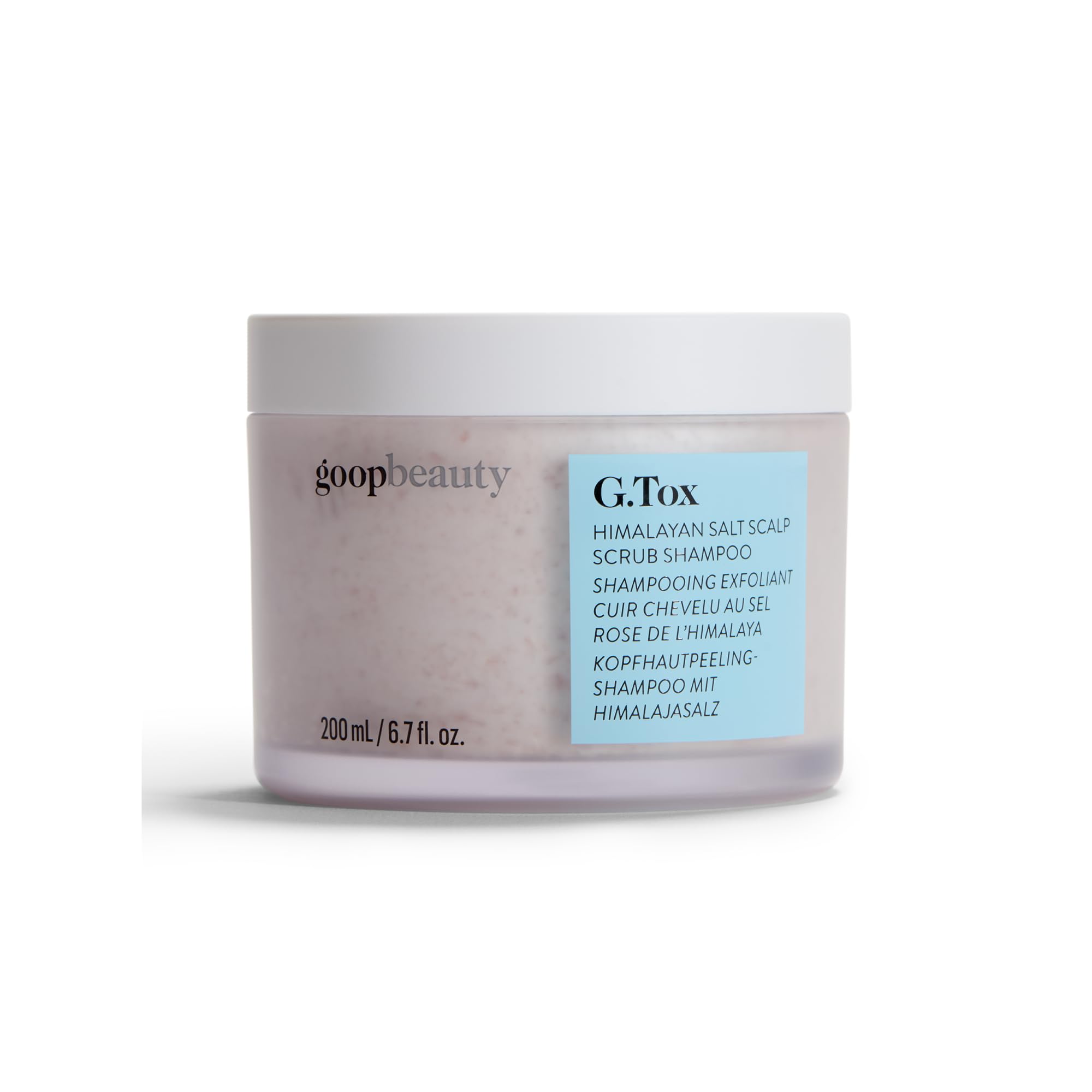 Goop Beauty exfoliante capilar con sal del Himalaya purifica el cuero cabelludo.