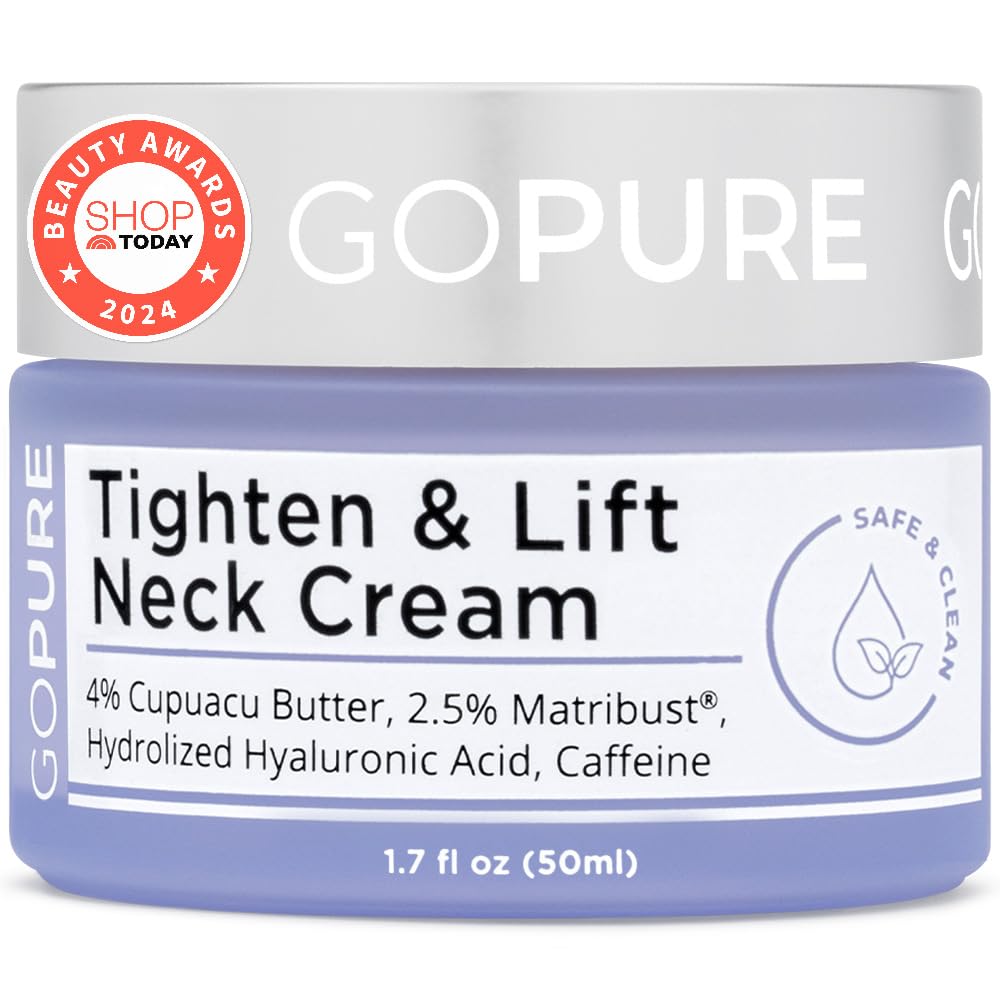 goPure crema cuello, aplicación desde el frasco para una piel más firme.