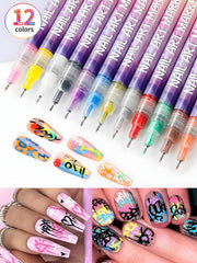Gorvalin: bolígrafo para arte de uñas con diseños variados para uñas.