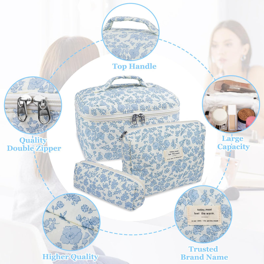 Bolsita floral pequeña de Gosect para esenciales de viaje en formato compacto.