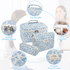 Bolsita floral pequeña de Gosect para esenciales de viaje en formato compacto.