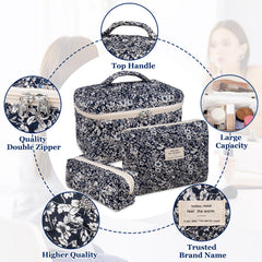 Bolso maquillaje floral pequeño de Gosect, ideal para llevar en bolso o viaje corto.