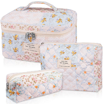 Gosect kit maquillaje floral, tres tamaños para ordenar fácilmente tus cosméticos.