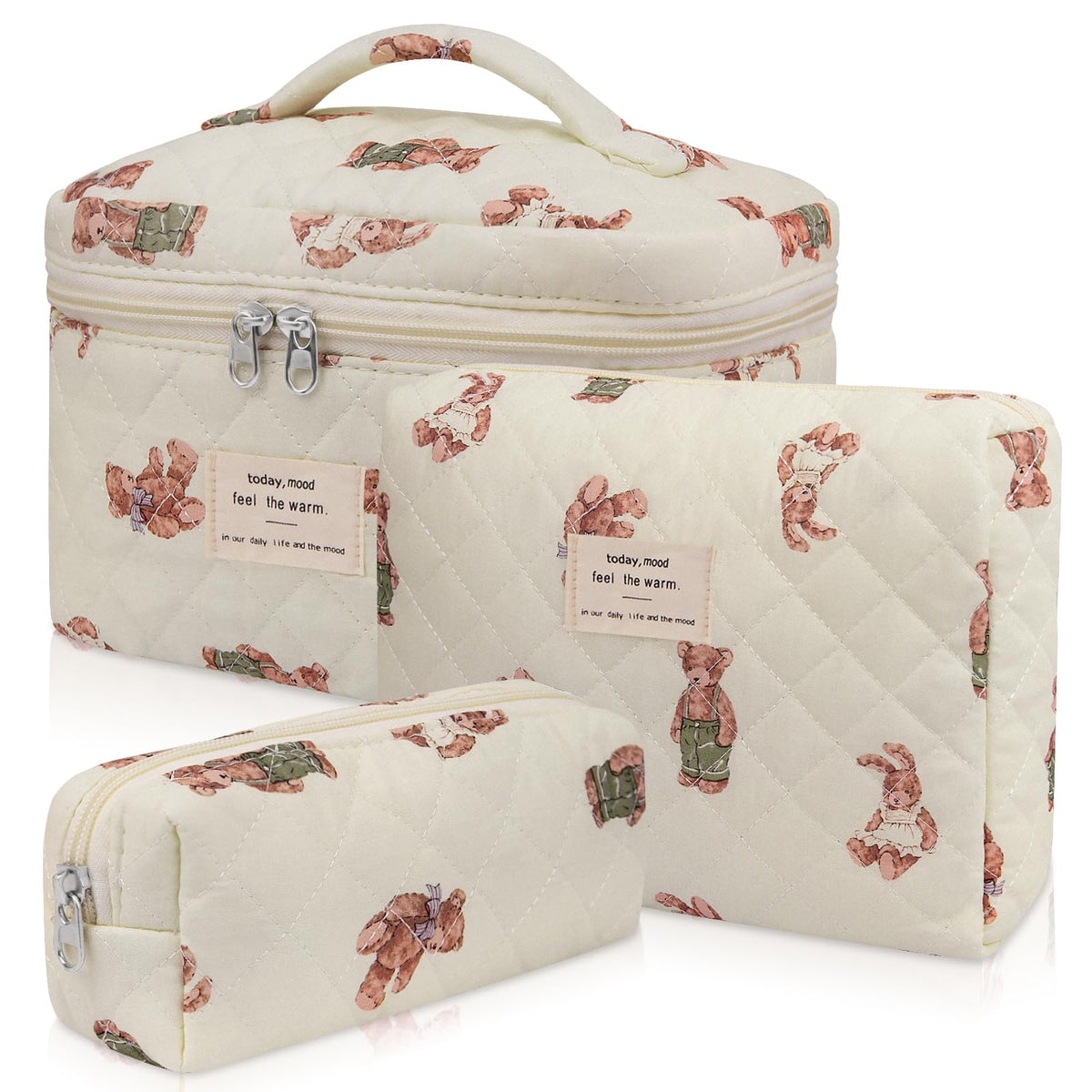 Bolsas de maquillaje florales de Gosect, ideal para organizar cosméticos en viajes.