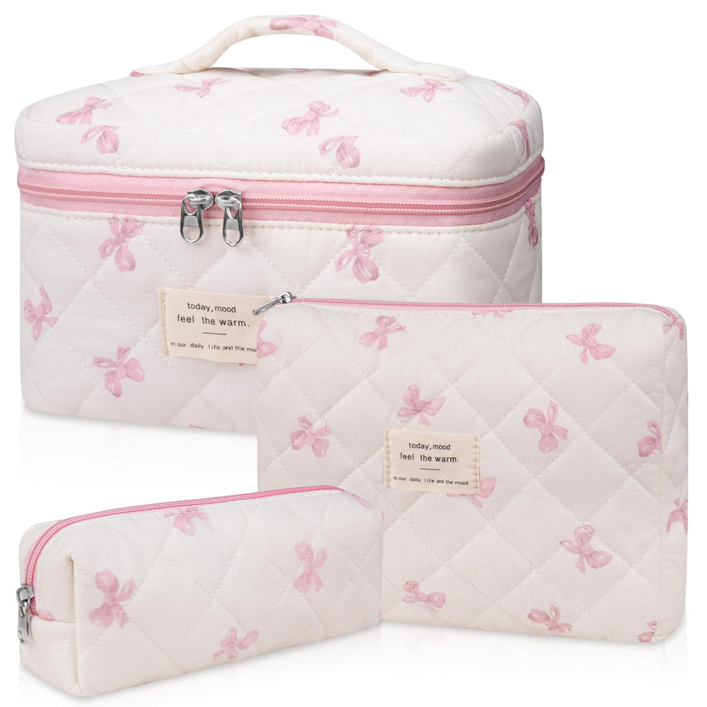 Gosect set de bolsas de maquillaje floral grande, ideal para viajar y organizar.