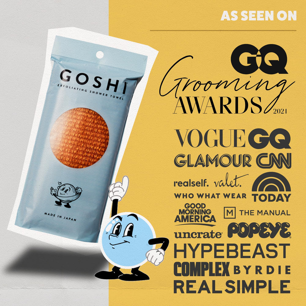 GOSHI uso en ducha con gel corporal para una experiencia de limpieza completa y agradable.