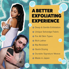 Esponja GOSHI exfoliante, se seca rápidamente para una higiene constante después de la ducha.