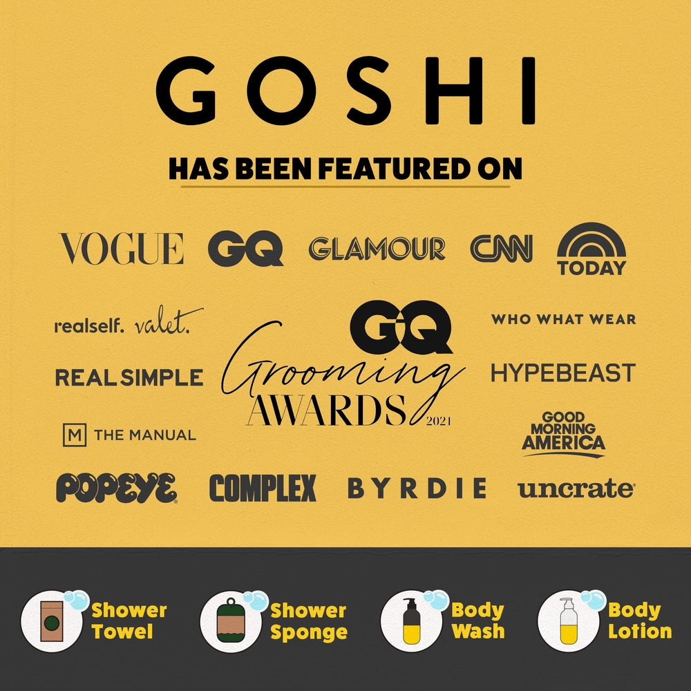 GOSHI esponja exfoliante de secado rápido para higiene diaria