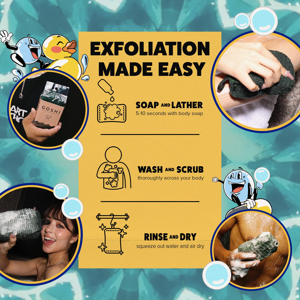 GOSHI esponja exfoliante compacta y duradera para uso diario