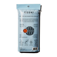 GOSHI tejido resistente exfoliante, detalle de dos hilos para mayor durabilidad y limpieza eficiente.