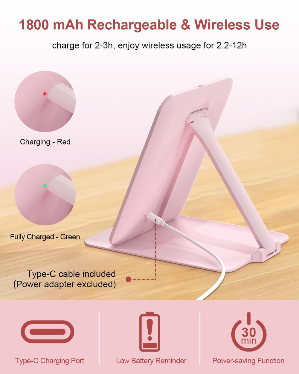Gospire Batería recargable de 1800mAh para uso inalámbrico.