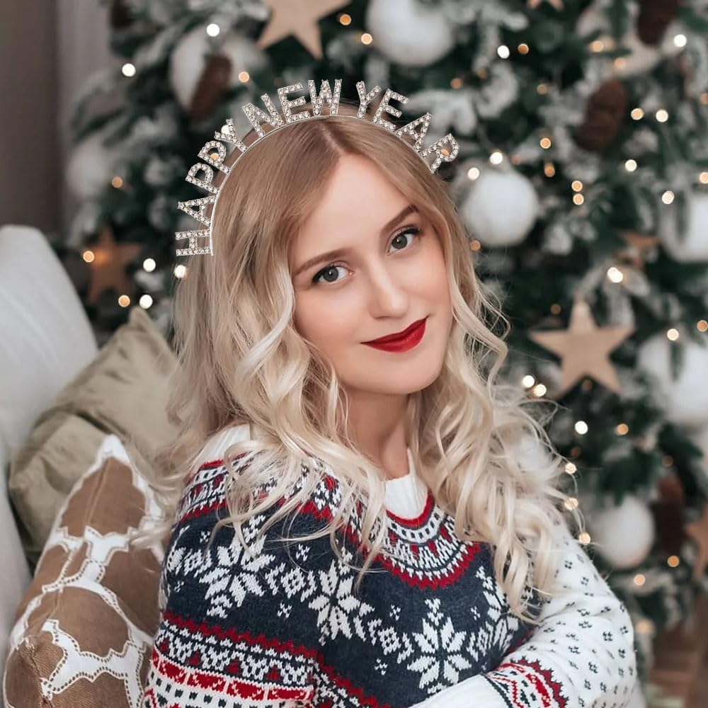 Gosuoa diadema diseño FELIZ AÑO NUEVO para looks festivos