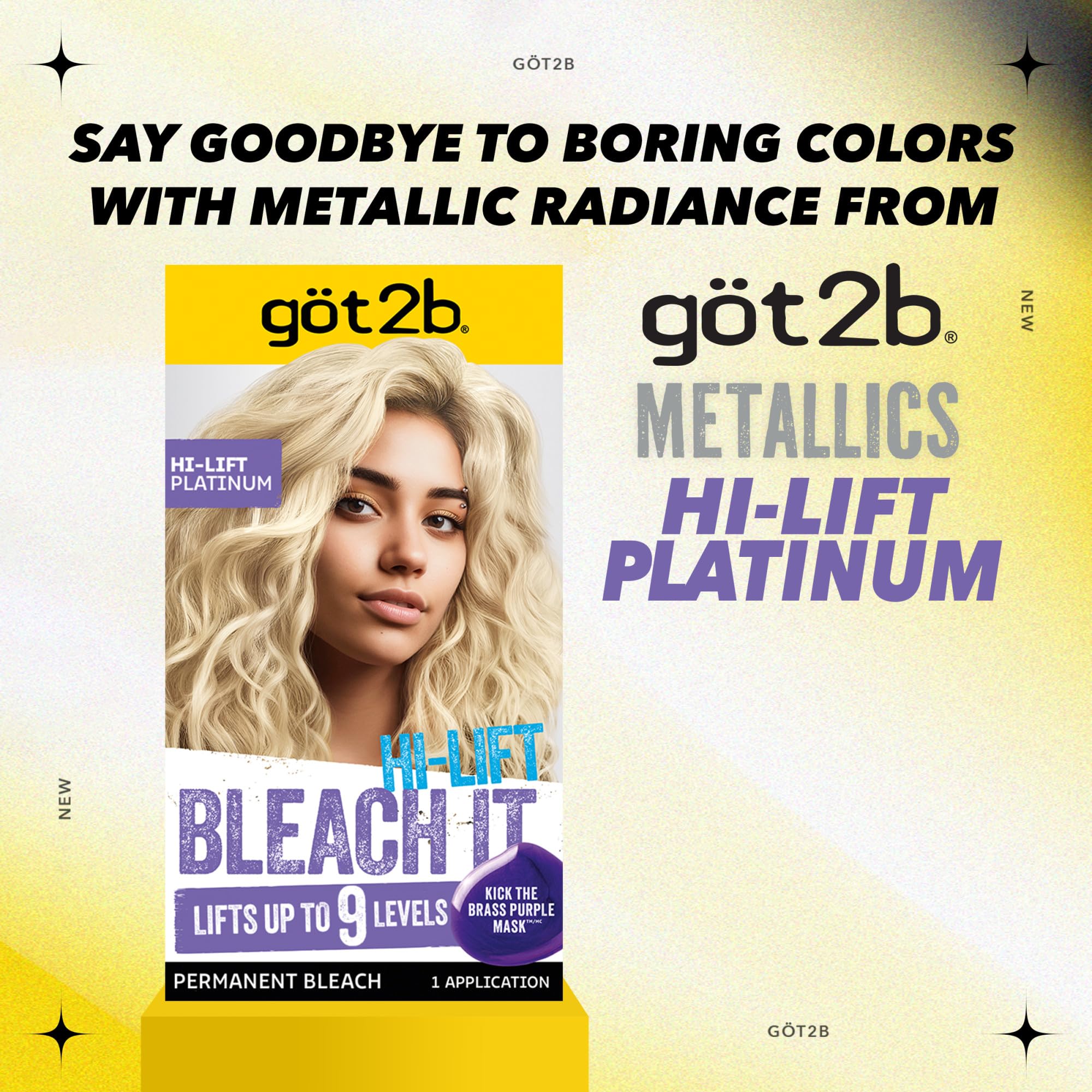 Got2b Bleach It Hi-Lift Platinum: resultado rubio platino intenso y frío para look moderno.