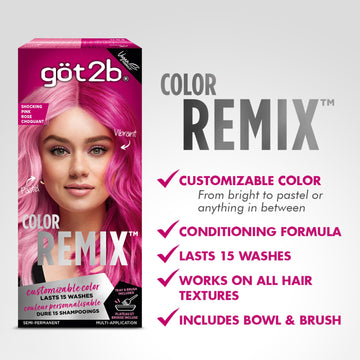 got2b Color Remix crema rosa lista para mezclar con acondicionador para pastel suave