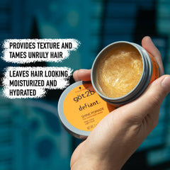 Texture et brillance de got2b Defiant Shine Pomade pour un fini éclatant.