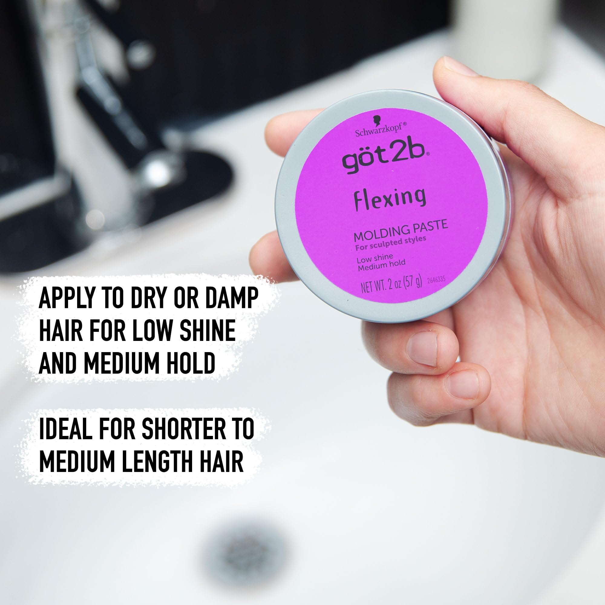 Peinado definido con Got2B Flexing Molding Paste para cortes cortos y medianos.