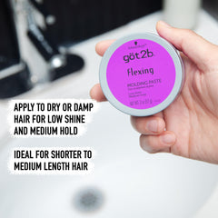 Peinado definido con Got2B Flexing Molding Paste para cortes cortos y medianos.
