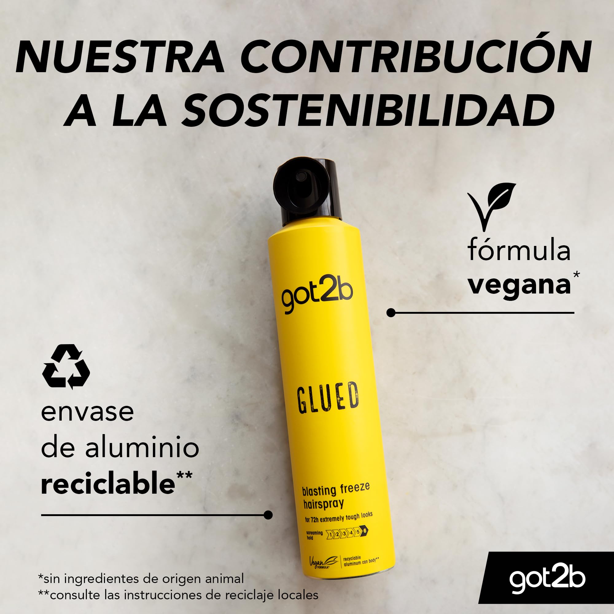 Got2B Glued Blasting Freeze Spray, resistencia al clima para peinados al aire libre.