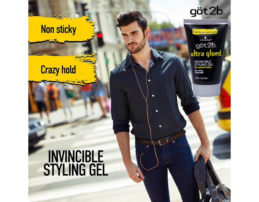 Got2B Ultra Glued Invincible Gel empaque detalle, indicaciones claras para uso rápido.